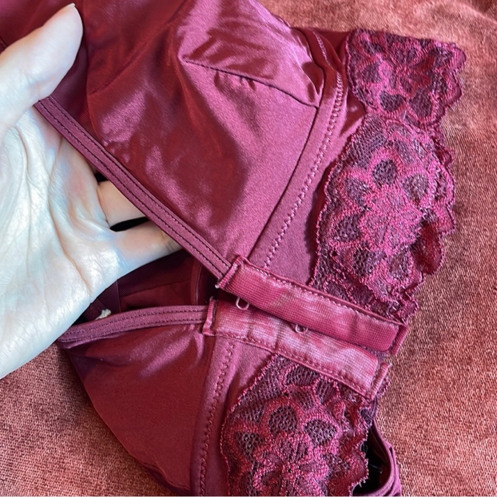 Red bralette only